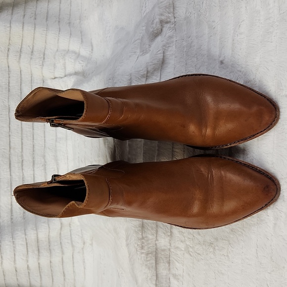 Madewell Charley Size 8.5 M Chestnut Brown Leather Booties Zip Cowboy Western - Picture 3 of 14